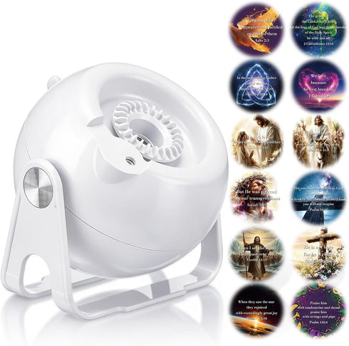 Lewtemi 12 Communion, Bible Verse Projector with Interchangeable Scripture Slides, Religious Gifts for Kids Adult