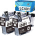 LC401BK Ink Cartridges Replacement for Brother LC-401, 2 Black for MFC-J1010DW MFC-J1012DW MFC-J1170DW Printer