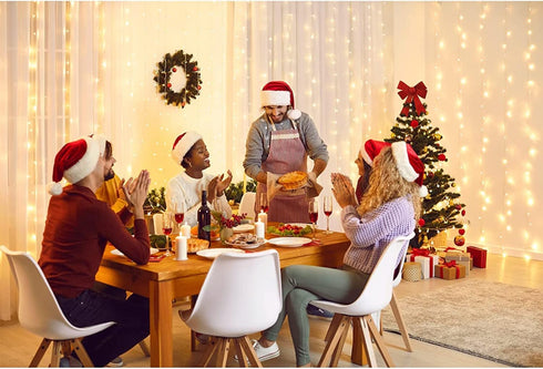 300 9.8ft9.8ft echosari LED Curtain Lights Battery Operated, Hanging Light with Remote Timer Fairy Curtain Lights