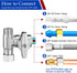 Tee Stop Valve Add-A-Tee Valve, 3/8" Compression Faucet T Adapter Connector Splitter for Dishwasher Supply Line