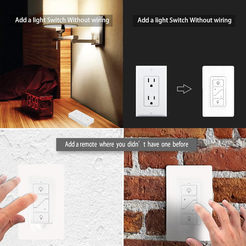 Humpptom Dimmer Wireless Light Switch, Remote Light Switch Compatible with Alexa, Smart Wireless Switch and Receiver
