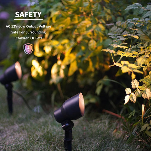 Lighting Living 6 12V Malibu LED Floodlight Low Voltage Landscape Lighting Outdoor Spotlight for Walls Trees Flags