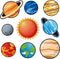 BeYumi 45Pcs Solar System Cutouts, 9 Planets Galaxy Wall Decal for Classroom and Party Decor