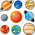 BeYumi 45Pcs Solar System Cutouts, 9 Planets Galaxy Wall Decal for Classroom and Party Decor