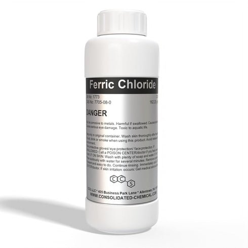 Ferric Chloride Solution Liquid Etchant in Tamper-Evident Sealed Bottles 500ml (16oz)
