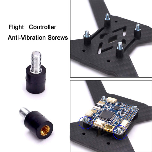 M3 Flight Controller Anti-Vibration Standoffs with Rubber Washer Rings for Naze32 CC3D F3 F4 (12 Sets)