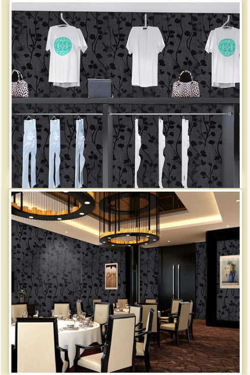 Black Branch Peel and Stick Vinyl Film, Removable DIY Decorative Contact Paper for Cabinets, Countertop Shelf Liner