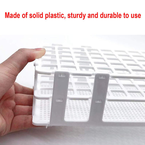 Plastic Test Tube Rack 2 Pack, 60 Holes Lab Holder for 17mm and Below Test Tubes, Detachable