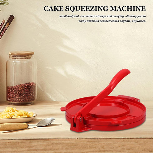 OUNONA Aluminum Alloy Tortilla Press Corn Dough Presser Red Manual Flour Tortilla Maker for Kitchen Cooking and Taco