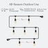 Commercial 24 Dimmable Bulbs, 7 Bulbs 11W Brightech Ambience Pro Incandescent Outdoor String Lights - Grade Waterproof