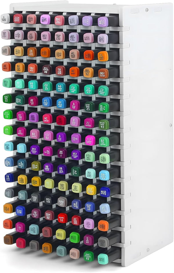 Marker Organizer, Holder for 120 Markers with Removable Divider, Desk Storage for Colored Pens