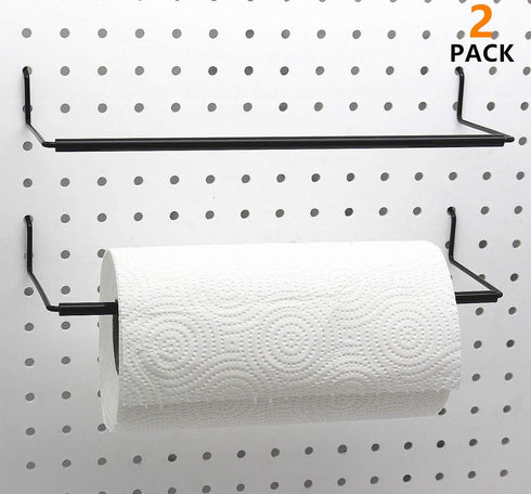 Extendable Paper Towel Holder for Pegboard, Fits Any Standard Pegboard, Organization Accessory Hook for Workshop,