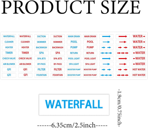 Limarqabel 1440 Swimming Swimming Pcs Pool Equipment Identification Labels Piping Identification Sticker Plumbing
