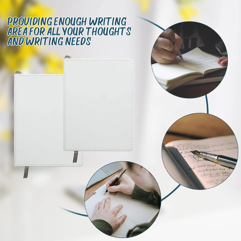 Zonon Sublimation Journal Blank Notebooks, A6 190 Pages Thick Faux Leather for School Office Supplies