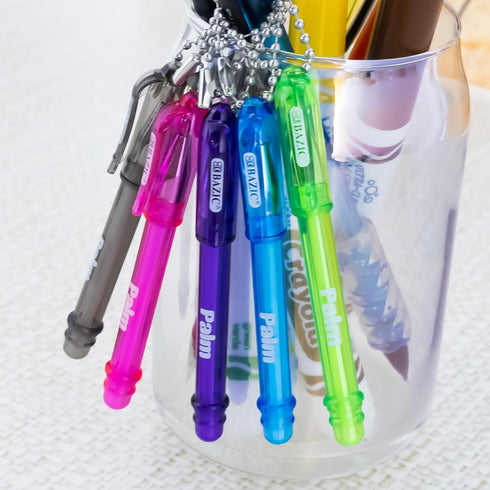 BAZIC Ballpoint Pen Palm Mini Pens with Key Ring, Black Ink 1.0 mm Bold Point, Smooth Writing (5/Pack), 24-Pack