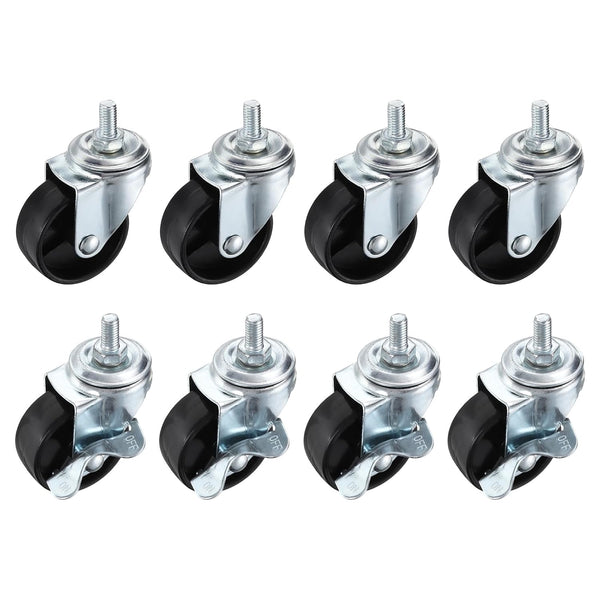 PATIKIL 2 Inch Stem Casters Wheels, Wire Shelf Caster M8 Threaded Swivel