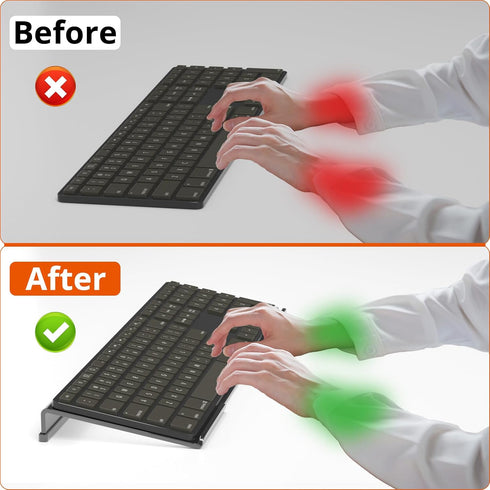 Richboom Computer Keyboard Stand Riser for Ergonomic Typing, Acrylic Tray Holder with Silicone Anti-Slip