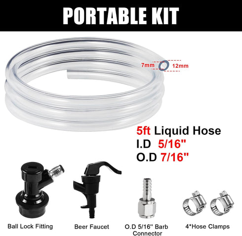 5 3/16" MRbrew FT Ball Lock Beer Line Assembly Kit, Liquid Line with Picnic Tap Faucet PVC Brewing Tubing Ball Lock