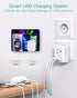 European Travel Plug Adapter with USB Charging Ports, International Type C Power Adapter for US to Europe