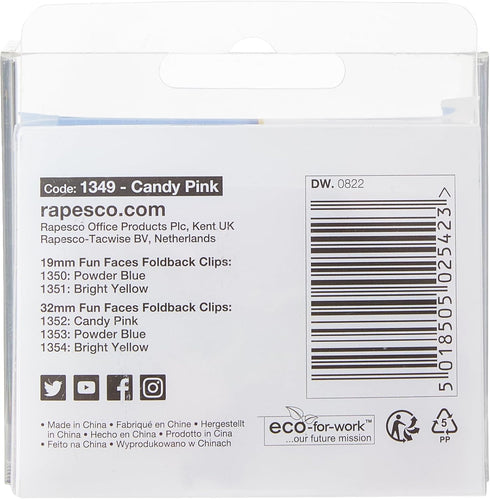 Rapesco Binder Clips, 3/4" Emoji Clips, Pack of 20