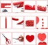 Red Desk Accessories, Red Office Supplies, Stapler and Tape Dispenser Set, Red Desk Accessory Kit, Gift for Students,