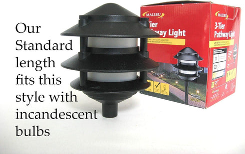 Frosted Plastic Lens Globe for 3 Tier Metal Low Voltage Path Lights, Compatible with Malibu Landscape Lighting, 3 Pack