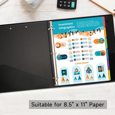 Three Ring Binder with Clipboard, Linen Cover Clipboard Binder 1 Inch for 8.5" x 11" Paper, 2 Interior Pockets Paper for Organization of School, Business and Home by Cherrich