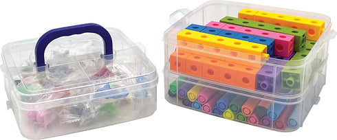 Teacher Created Resources Clear Stackable Storage Containers, 7"L x 6.5"W x 5.38"H