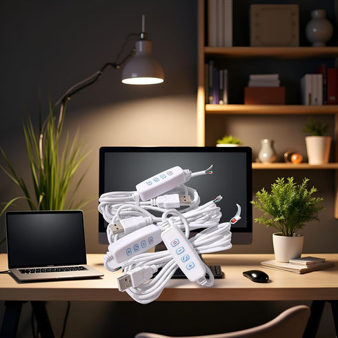 Myuiao 1Pcs Dimmer DC5V Dimming Bulbs/Lamps,USB-Powered White USB LED Extension Cable,On/Off Switch and Controller