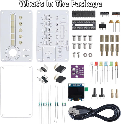 DIY Thermo-Hygrometer Soldering Kit, ICSTATION Temperature and Humidity Meter with Expression LED, / Switchable STEM