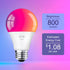 Bulbs 2-Pack, A19, 800 60W Dimmable, 2700K, Geeni Prisma Smart Light Color Changing RGBW LED, Lumens, Equivalent, Works