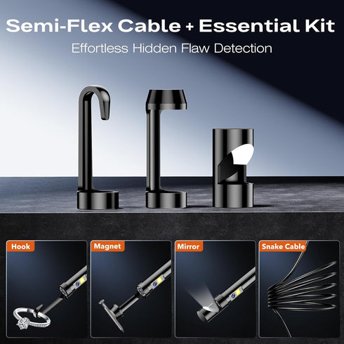 4.3" 1920P 7.9mm IP67 8+1 16.5FT Borescope Dual Lens Endoscope Camera with Light, IPS HD Inspection Camera, Waterproof