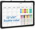 Whiteboard Calendar, 16" x 12" Double-Sided Magnetic Dry Erase Board for Wall, Kitchen, Planning, Memo