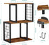 Vfelf Bookshelf,3-Tier Desktop Desk Organizer Shelf with Hooks Desk Organization Deals for Office Storage Rustic Brown