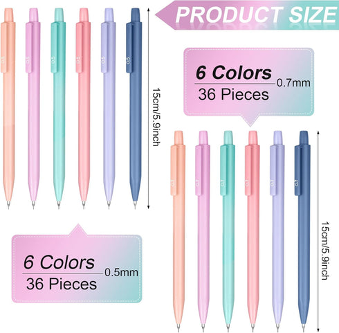 Ctosree 72 Pcs Cute Mechanical Pencil Set Pastel Mechanical Pencils for Kids Mechanical Pencils and Aesthetic Mechanical Pencils for Students Writing Drawing Sketching (0.5 mm, 0.7 mm) by Ctosree