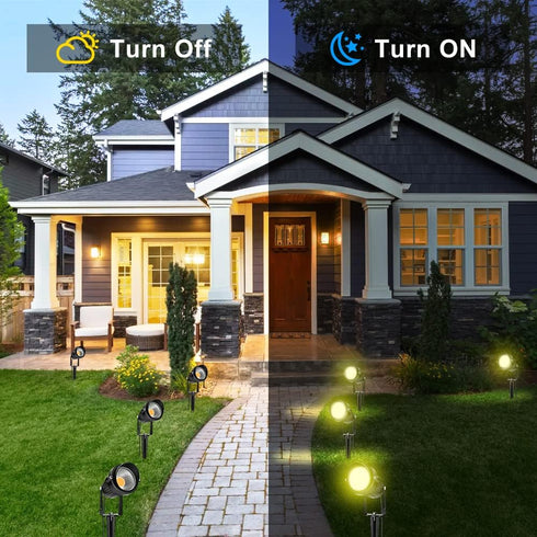5W 3000K-3500K, 12V (4 Pack) LightingWill LED Landscape Lights, Warm White Waterproof DC COB LED Outdoor Wall Spotlight