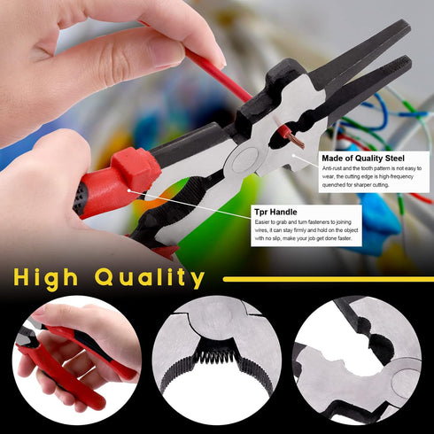 8" 6 Function MIG Welding Pliers - Dual-Sided Gage Standard Metal Gauge Measurement and Tungsten Carbide Scriber