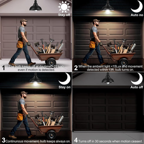 Bulbs, 5500K Bulb, 13W(100W E26 BR30 Bulb 3 Pack Motion Sensor Light Daylight Motion Activated Dusk to Dawn Security