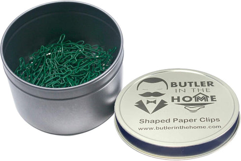 Turtle Shaped Paper Clips, 100 Count Green, Great for Collectors or Office Gift, Comes in Round Tin with Lid