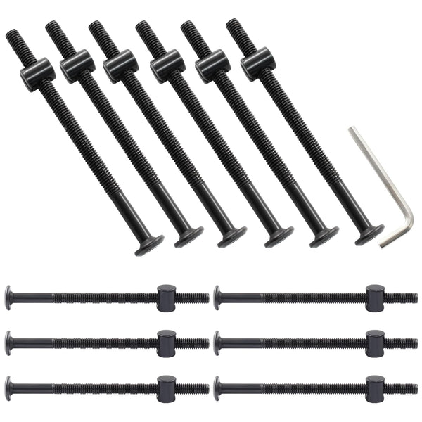 Murtenze 12-Pack M6 X 100mm Bunk Bed Bolts Black, Hex Drive Socket Furniture