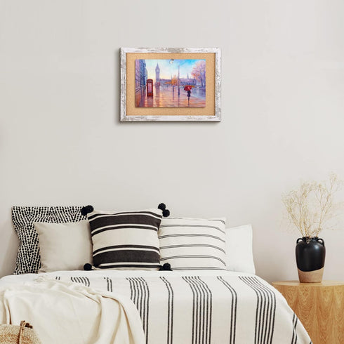 Decorative Hanging Cork Board, Framed Bulletin Board for Walls, Vision Board for School Home Kitchen Office