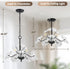 Porch,3 Luvkczc Black Chandelier,Vintage Flower Glass Pendant Light Fixture,Mid Century Ceiling Light Fixture