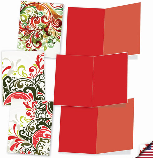 The Best Card Company - 10 Blank Christmas Note Cards with Envelopes, Fun Assorted Holiday Notecard Set
