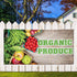 Sign Destination 12inx30in, 4 Grommets, Set 2 Vinyl Banner Sign Organic Produce Restaurant Cafe Bar Marketing