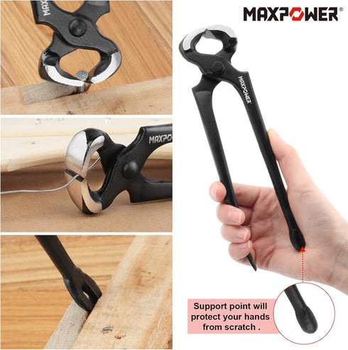 4-Pieces Set, 12-inch 8-inch 10-inch 7-inch MAXPOWER Pry Bar Utility Claw Pry Bar, Nail Puller, and Flat Pry Bar