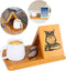 Eadvreit Book Stand, Wooden Triangle Book Holder, Book Rest with Cup Holder, Small