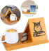 Eadvreit Book Stand, Wooden Triangle Book Holder, Book Rest with Cup Holder, Small