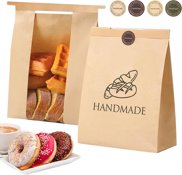 betkou 45 Pack Paper Bread Bags for Homemade Baking - Tin Tie Tab