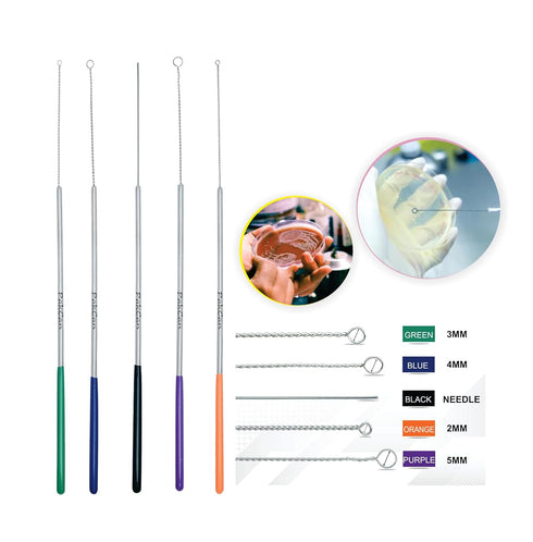 Reusable Inoculating Loops Set - Cell Streaking Tools Perfect for Bacteria Cell Tissue Culture (5 Pack)
