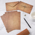 SAVITA 30 Pcs Antique Envelopes and Paper Set, 6.4x4.5inch with 6pcs Hemp Ropes and Decorative Charms for Writing